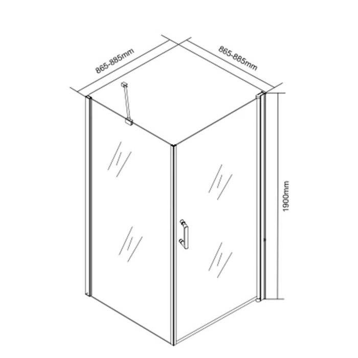 Leziter Cabină de duș pătrată Monica 90x90 cm fără cădiță de duș [3]