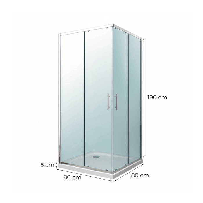 Leziter Cabină de duș pătrată Soul 80x80 cm cu tavă de duș [3]