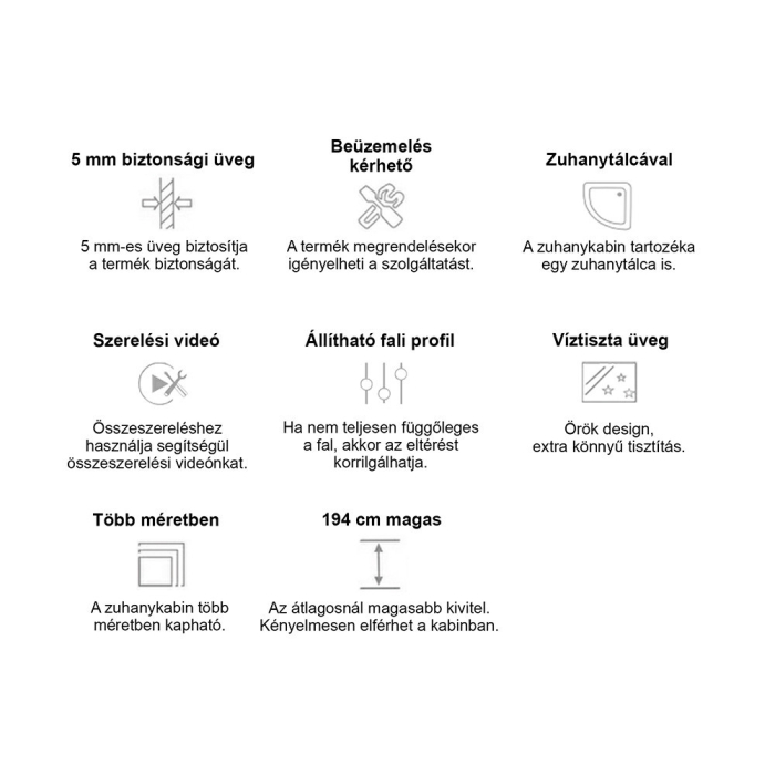 Leziter Spirit Clear 80x80x194 cm cabină de duș pătrată cu tavă de duș [5]