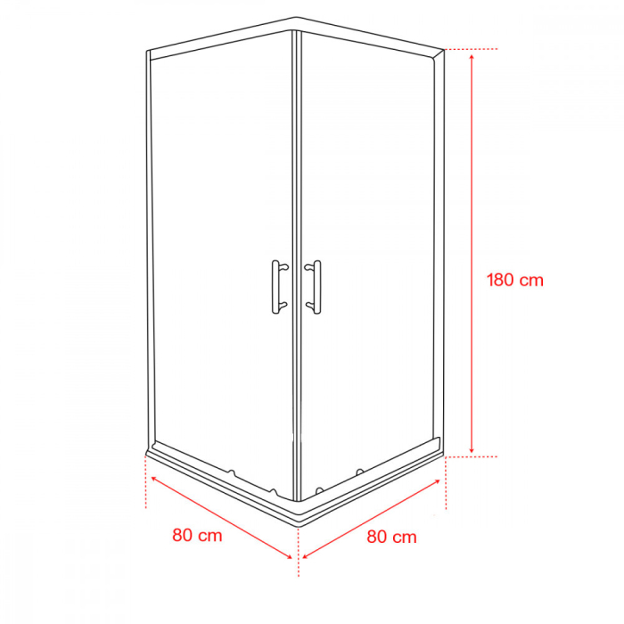 Leziter Cabină de duș pătrată Spirit Matrix 80x80 cm fără cădiță de duș [3]