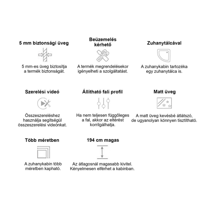 Leziter Cabină de duș pătrată Spirit Matt 80x80 cm cu cădiță de duș [6]
