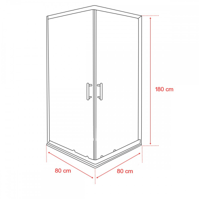 Leziter Cabină de duș pătrată Spirit Matt 80x80 cm, fără cădiță de duș [3]