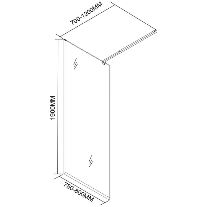Leziter Cabină de duș River walk-in 80x190 cm neagră [3]