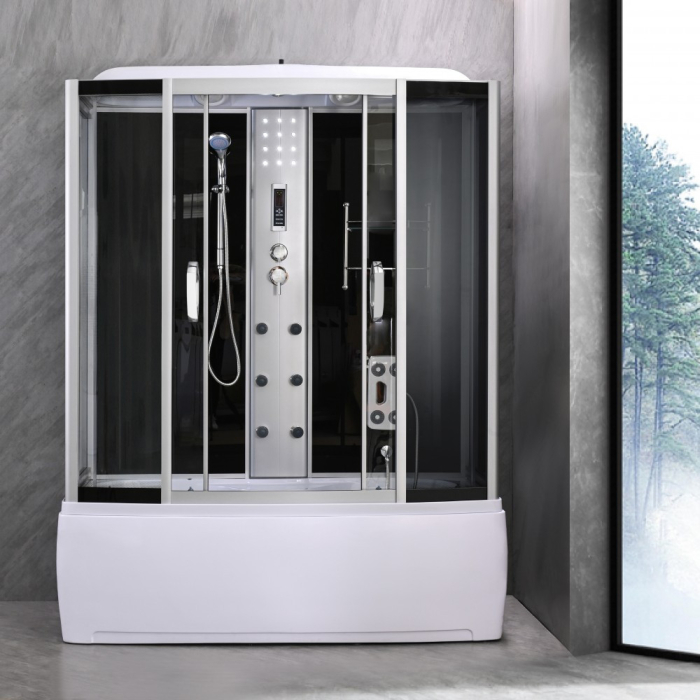 Leziter Cadă cu hidromasaj Emilia 85x170 cm cu electronică Neagră [2]