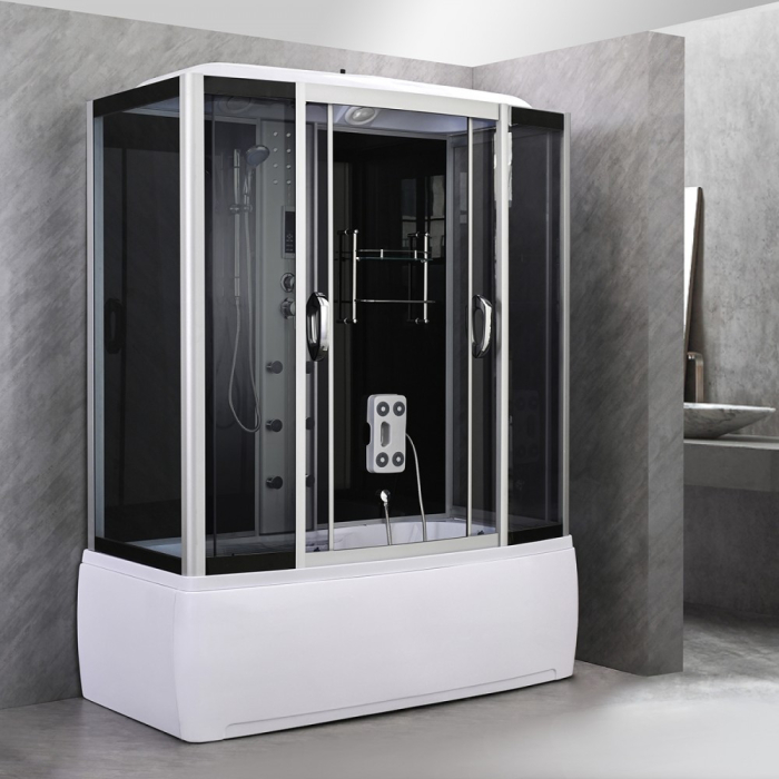 Leziter Cadă cu hidromasaj Emilia 85x170 cm cu electronică Neagră [10]