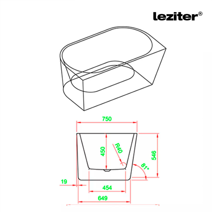Leziter Cadă de baie independentă [4]