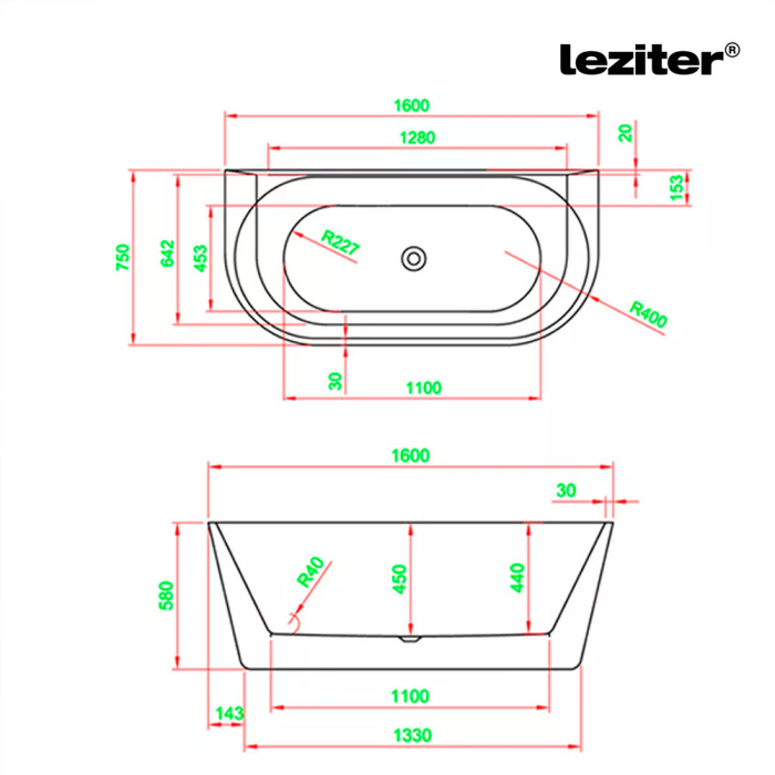 Leziter Cadă de baie independentă [3]