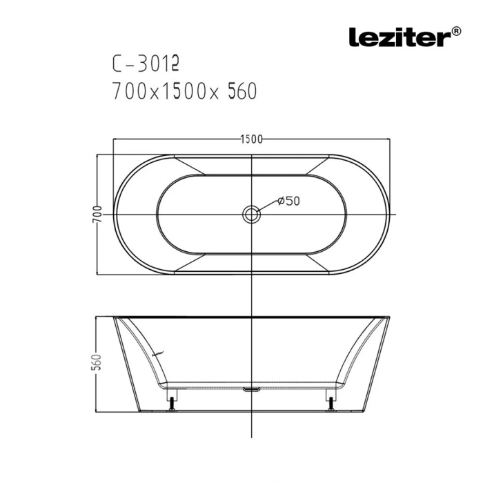 Leziter Cadă de baie independentă Noa [3]