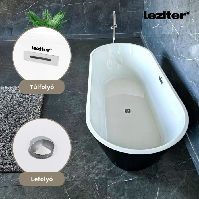 Leziter Cadă de baie independentă Noa neagră [5]