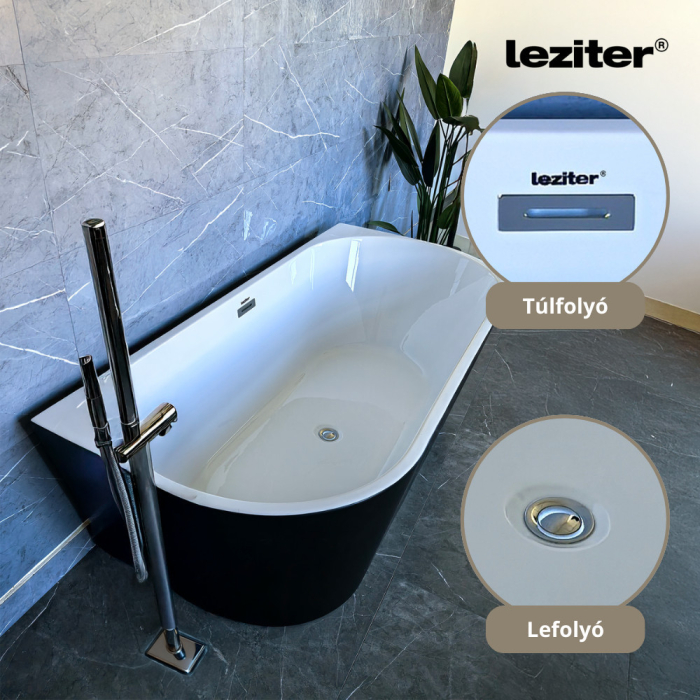 Leziter Cadă de baie independentă Still neagră [5]