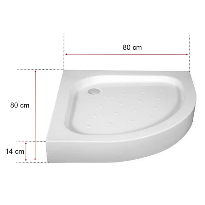 Leziter Cădiță de duș acrilică curbată Klonberg 80x80 80x80 cm [3]