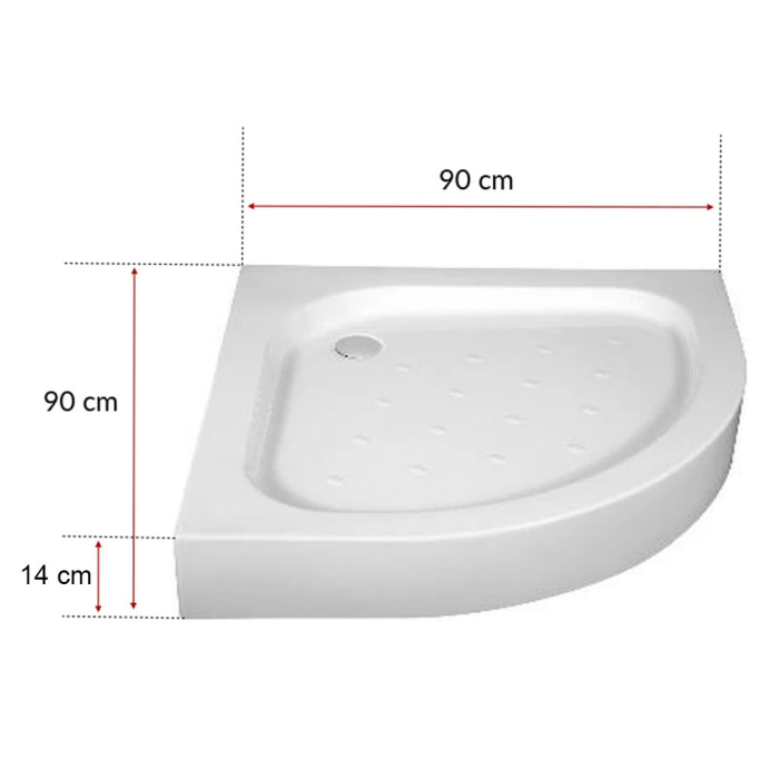 Leziter Cădiță de duș acrilică curbată Klonberg 90x90 90x90 cm [3]