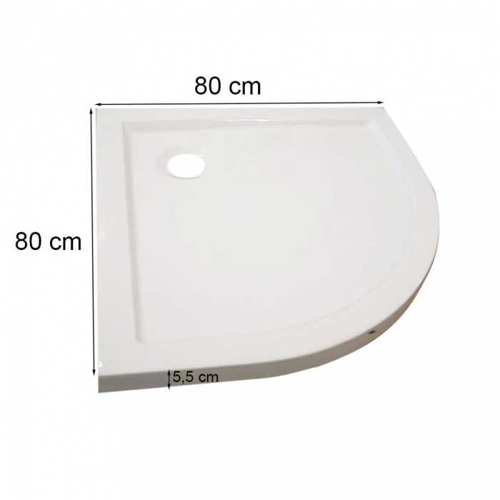 Leziter Cădiță de duș acrilică joasă curbată Modena Slim 80x80 cm [3]