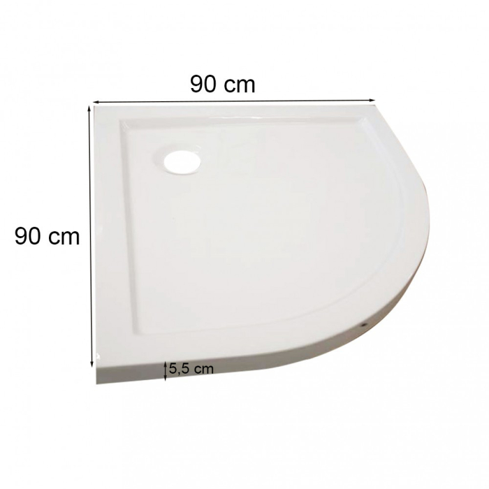 Leziter Cădiță de duș acrilică joasă curbată Modena Slim 90x90 cm [3]