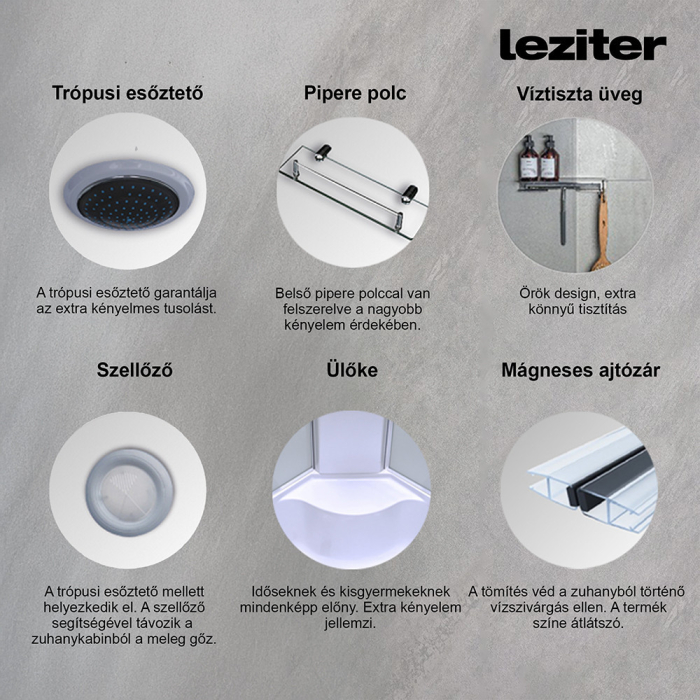 Leziter Cădiță de duș Cora adâncime 80x120 cm [5]