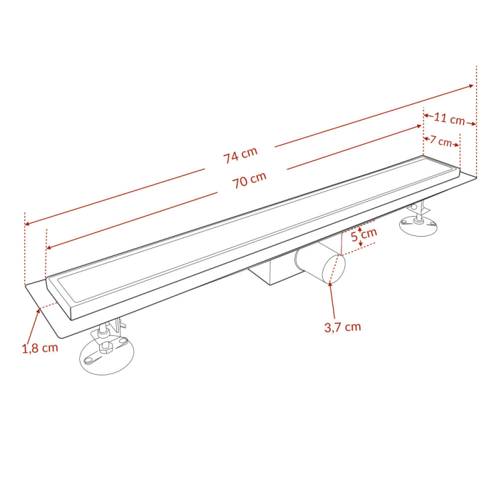 Leziter Canal de scurgere pentru duș Linea, faianță aplicabilă [3]