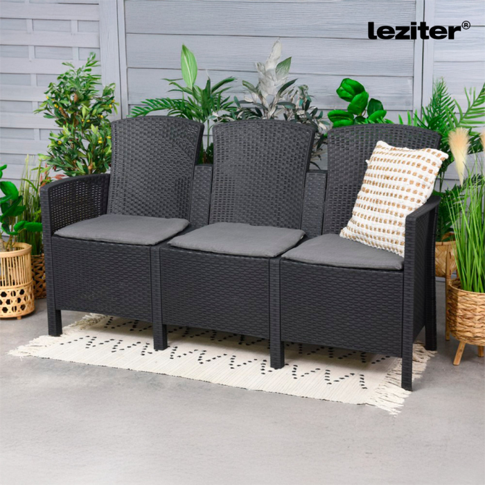 Leziter Canapea de grădină Lima cu 3 locuri [2]