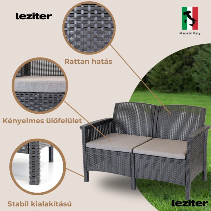 Leziter Canapea de grădină Venus cu 2 locuri [3]