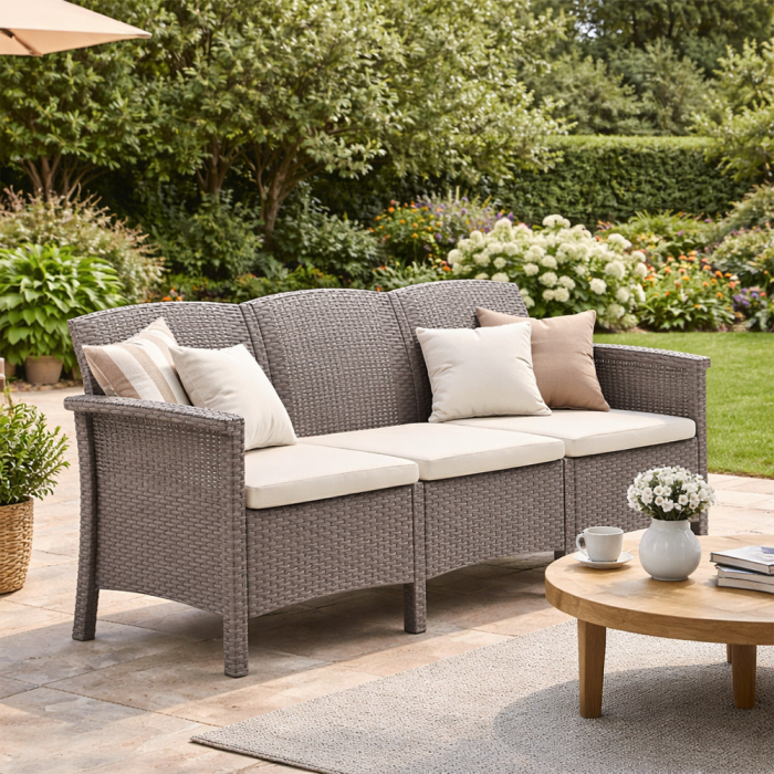 Leziter Canapea de grădină Venus cu 3 locuri cappuccino [2]