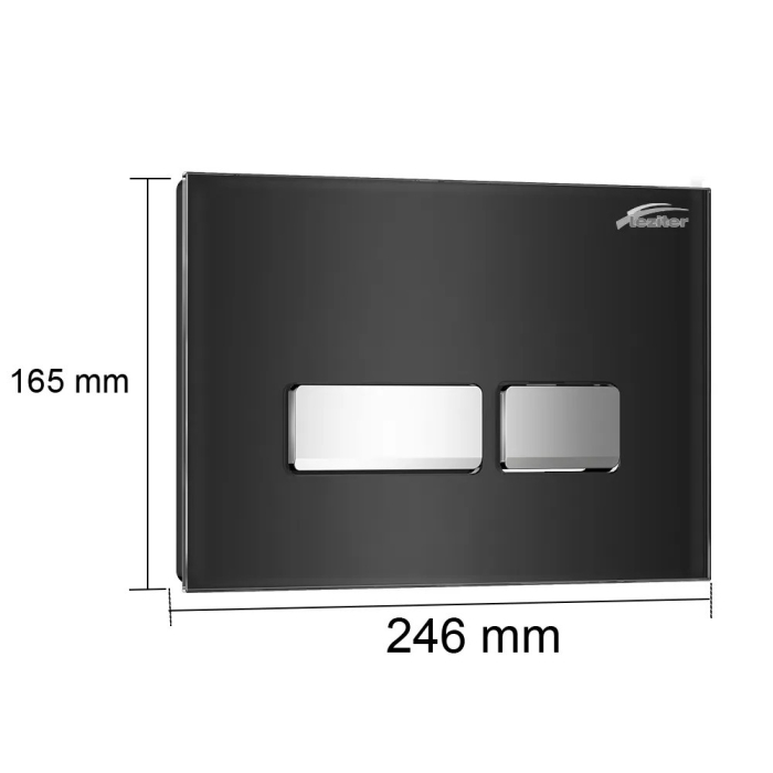 Leziter Capac de toaletă Roya 022 din sticlă neagră [2]