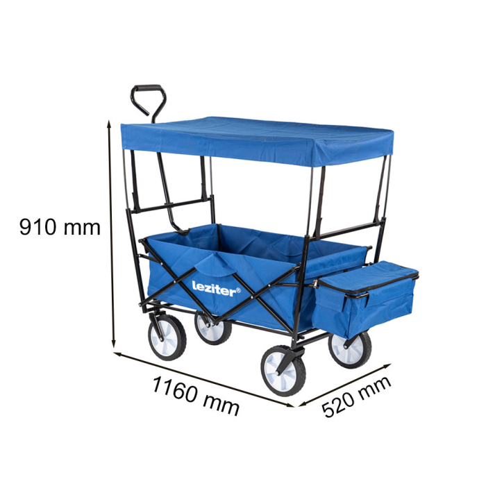 Leziter Cărucior de plajă pliabil de grădină cu acoperiș albastru [3]