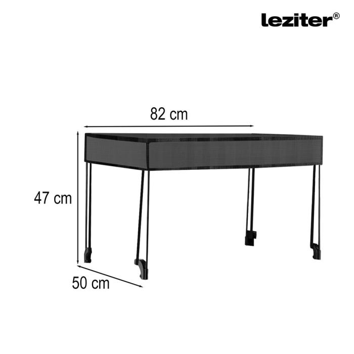Leziter Cărucior de plajă pliabil premium de grădină cu acoperiș gri [4]
