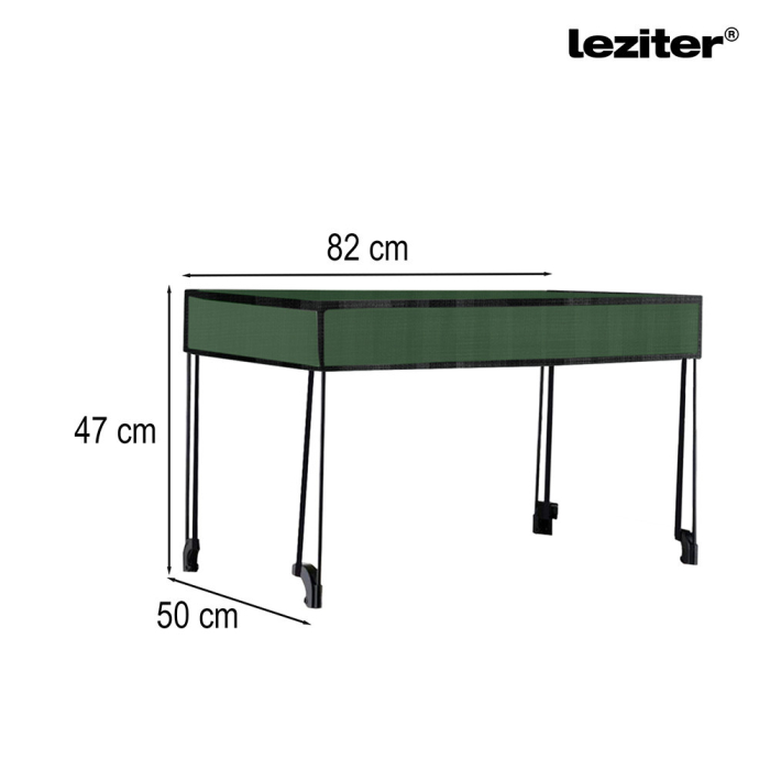Leziter Cărucior de plajă pliabil premium de grădină cu acoperiș verde [4]