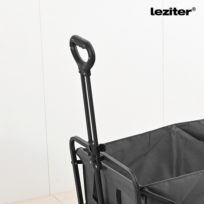 Leziter Cărucior de plajă pliabil premium pentru grădină, gri [5]