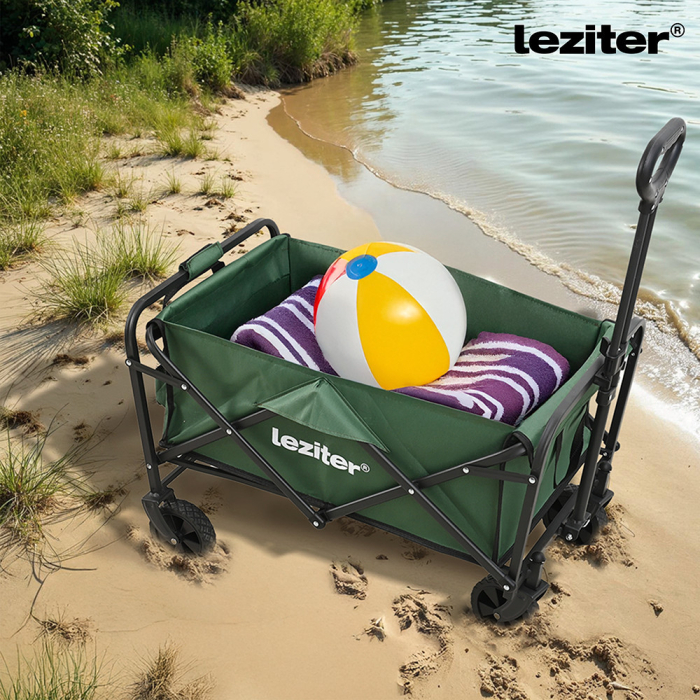 Leziter Cărucior de plajă pliabil standard pentru grădină, verde [2]
