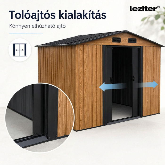 Leziter Depozit pentru unelte de grădină Alaska 6x8, stejar auriu-antracit [4]