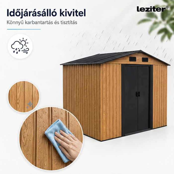 Leziter Depozit pentru unelte de grădină Alaska 6x8, stejar auriu-antracit [6]