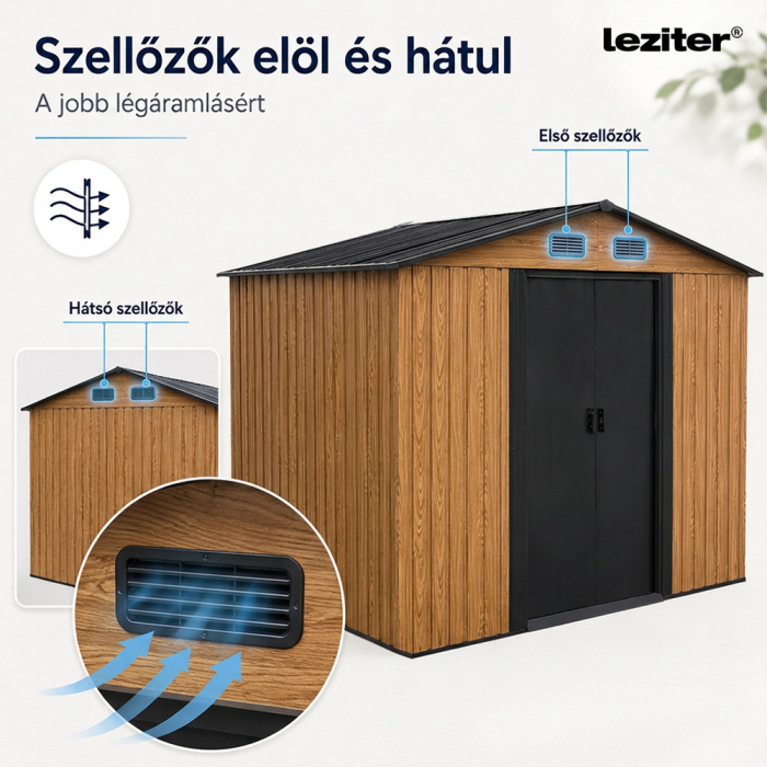 Leziter Depozit pentru unelte de grădină Alaska 6x8, stejar auriu-antracit [5]