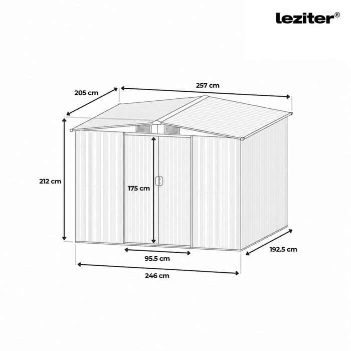Leziter Depozit pentru unelte de grădină Alaska 6x8, stejar auriu-antracit [3]