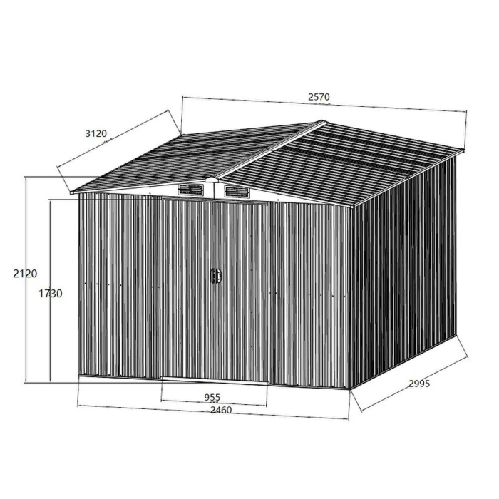 Leziter Casă de depozitare a uneltelor de grădină Ohio 10x8 [3]