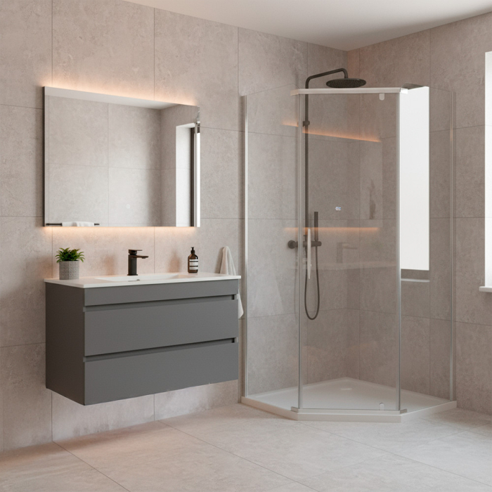 Leziter Celtic 100x100 cm cabină de duș pentagonală cu tavă de duș [2]