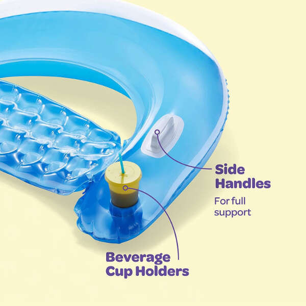 Leziter Chilaxo Scaun gonflabil pentru piscină cu suporturi pentru pahare [2]