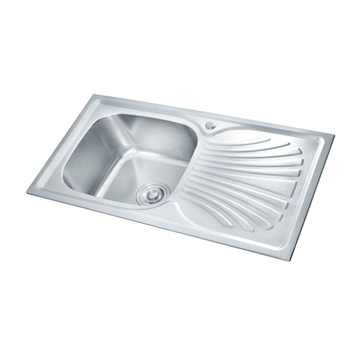 Leziter Chiuvetă Boli pătrată cu o singură cuvă cu picurare din oțel inoxidabil [4]