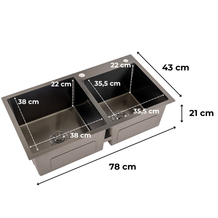Leziter Chiuvetă Meria din oțel inoxidabil [3]