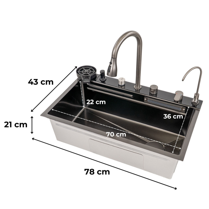 Leziter Chiuvetă multifuncțională Calandria din oțel inoxidabil [3]