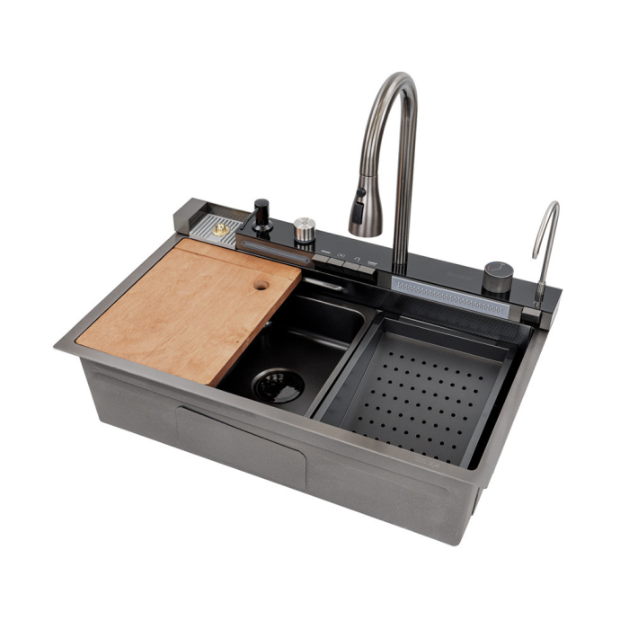 Leziter Chiuvetă multifuncțională Catania din oțel inoxidabil cu baterie digitală [2]