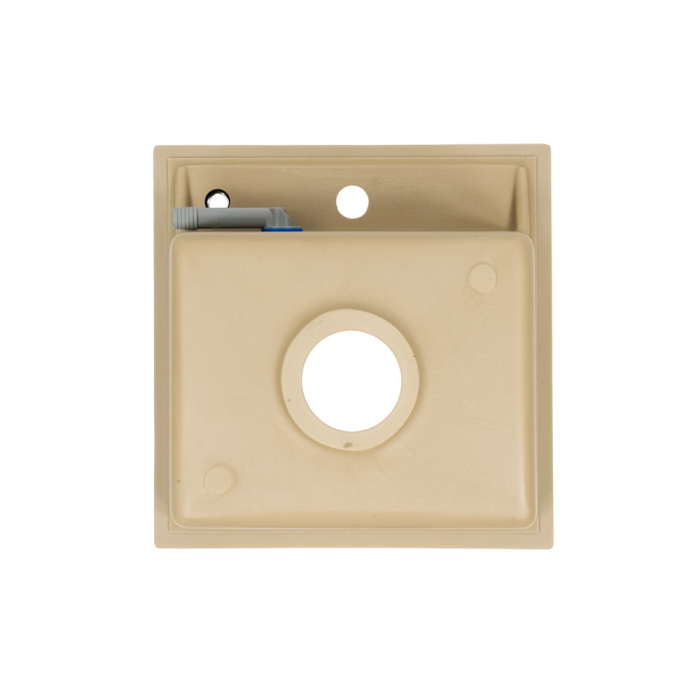 Leziter Chiuvetă pătrată Nia din granit cu o singură cuvă și sifon bej [6]