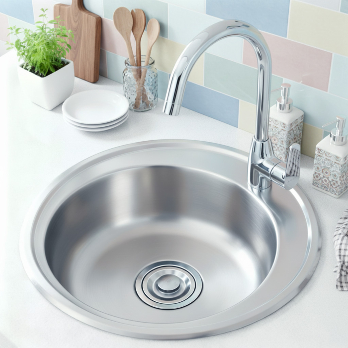 Leziter Chiuvetă rotundă Teur din oțel inoxidabil cu o singură cuvă [2]