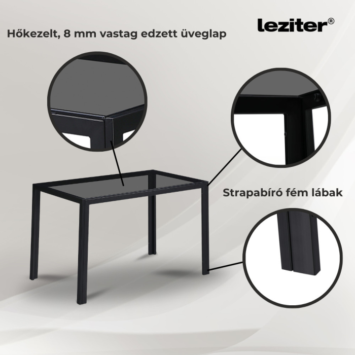 Leziter Clara 4+1 set de sufragerie negru [4]