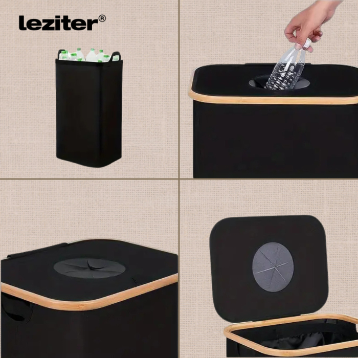 Leziter Colector selectiv de sticle 100l negru [7]