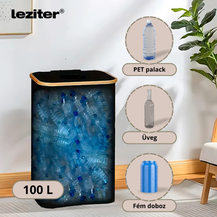 Leziter Colector selectiv de sticle 100l negru [6]