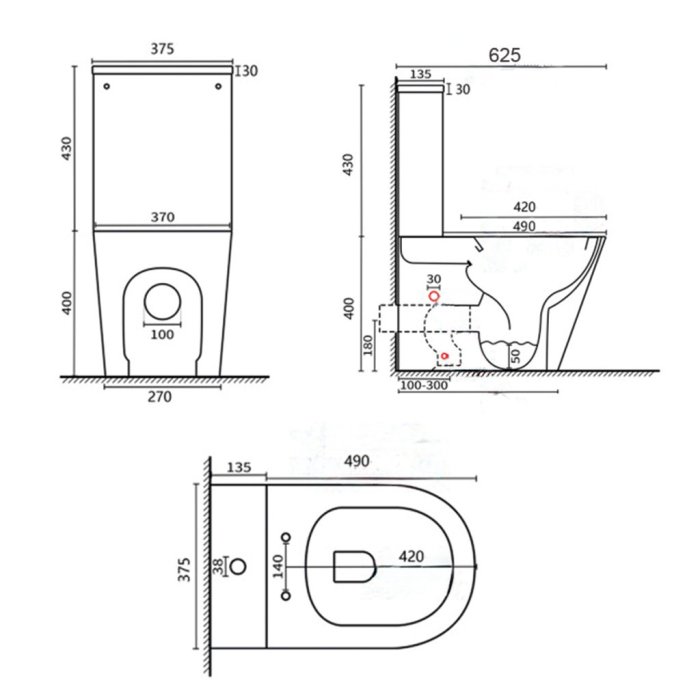 Leziter Combinație de toaletă Paulo fără ramă, cu evacuare inferioară/posterioară și capac cu închidere silențioasă [3]