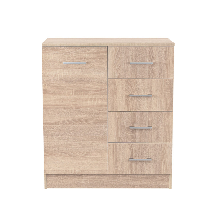 Leziter Comodă Miami cu 1 ușă și 4 sertare 80x92 cm stejar sonoma-stejar sonoma [4]