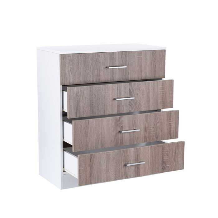 Leziter Comodă Miami cu 4 sertare 80x92 cm stejar York-alb [4]