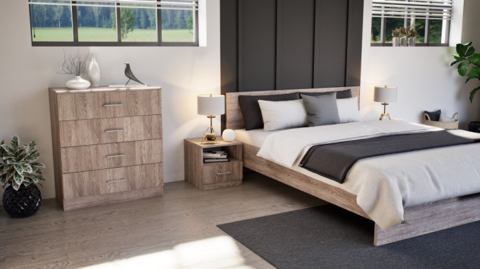 Leziter Comodă Miami cu 4 sertare 80x92 cm stejar York-stejar York [2]