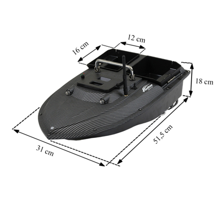 Leziter Compartiment dublu pentru hrănire cu ejector lateral pentru barcă, carbon [9]